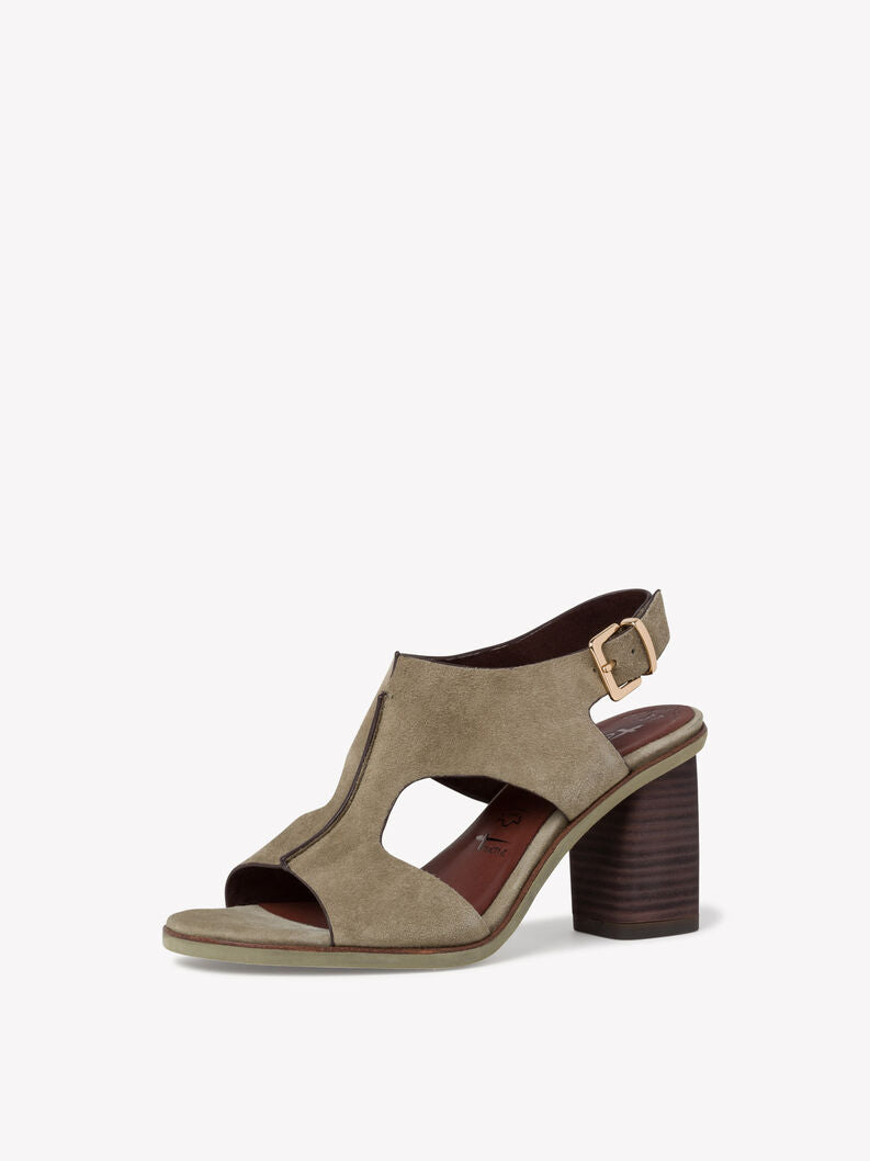 Tamaris Sandal med Hæl - Oliven - Tilbud!
