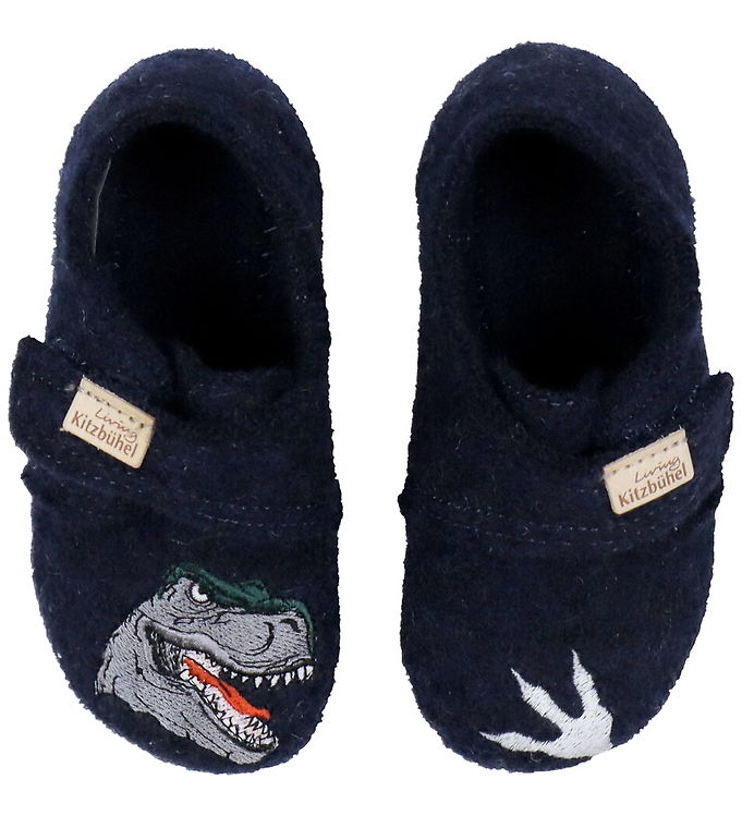 Living Kitzbühel Hjemmesko - Uld - Nachtblau m. T-rex