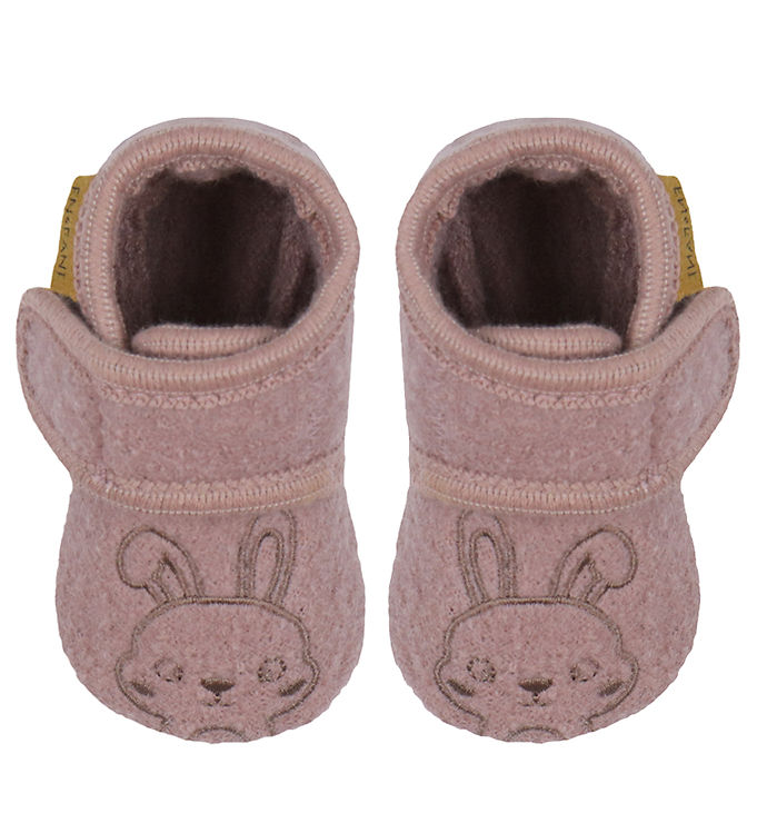 En Fant Hjemmesko - Uld - Marron m. Kanin