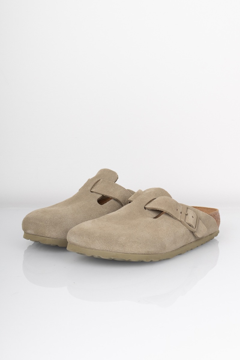 Birkenstock - Sko - Boston Suede Leather - Faded Khaki